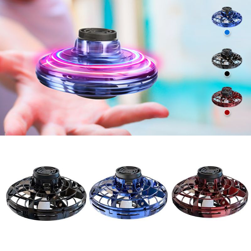 Mini Fingertip Gyro Interactive Decompression Toy Drone LED UFO Type Flying Heli - Picture 10 of 13