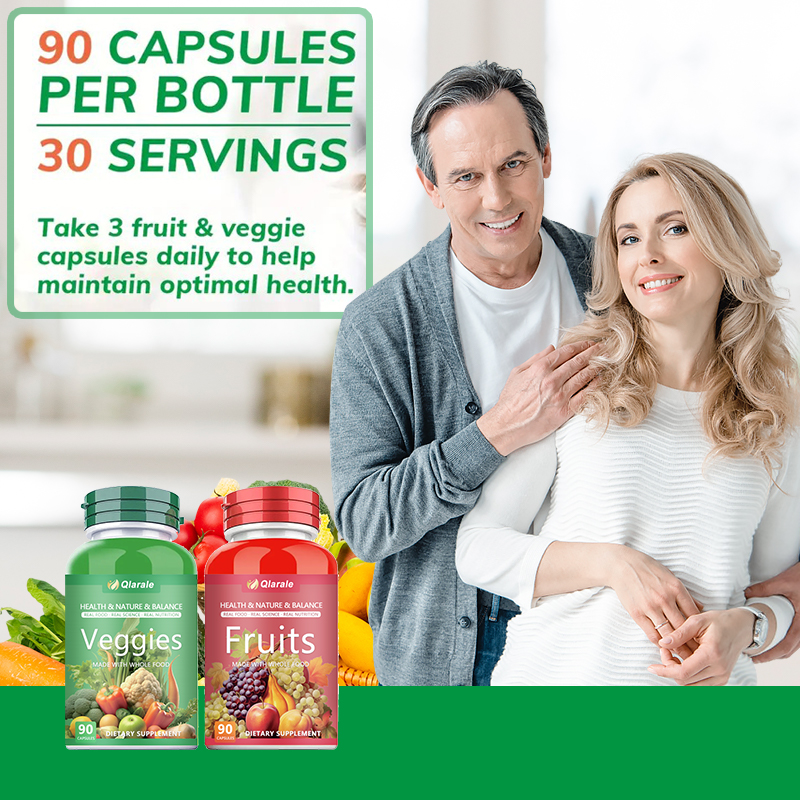 Whole Food Fruits And Veggies Supplement, 30 Servings 90 Capsules Daily 3 Caps 5 Servings Of Fresh Produce — view 2