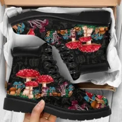 Boots Autumn And Winter Boots Skull And Flower Print Ankle Boots Women's Plus Size - Mushroom Pattern-39 - View 1