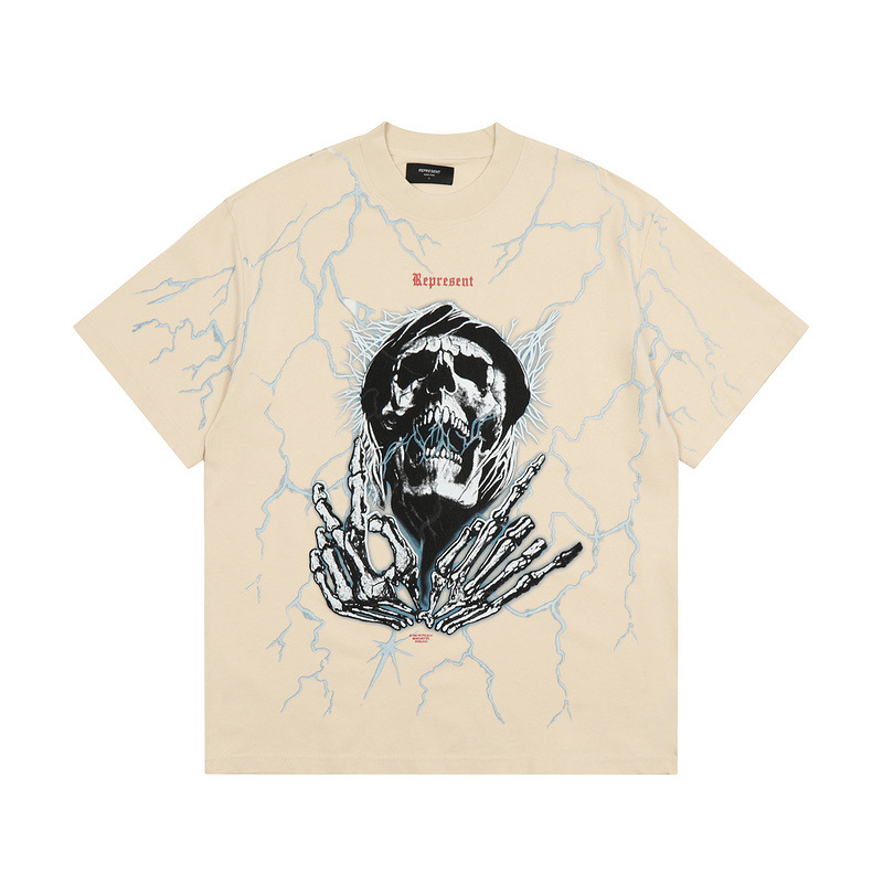 Title 6, Camiseta Lightning Skeleton Wash Water Couple T...