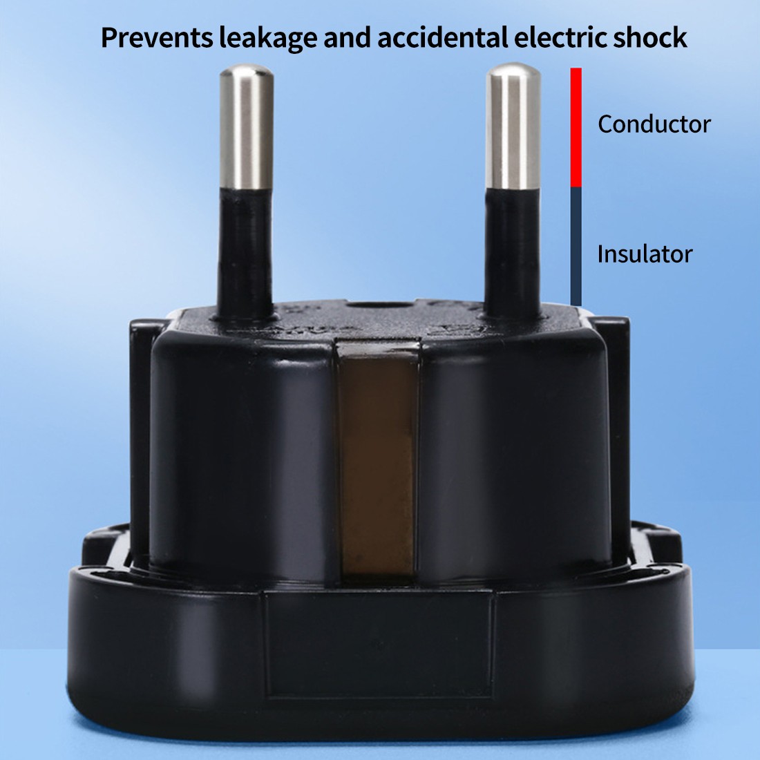 UK To EU Euro Europe European Travel Adaptor Plug 2 Pin Adapter---Black-10PCS — image 5