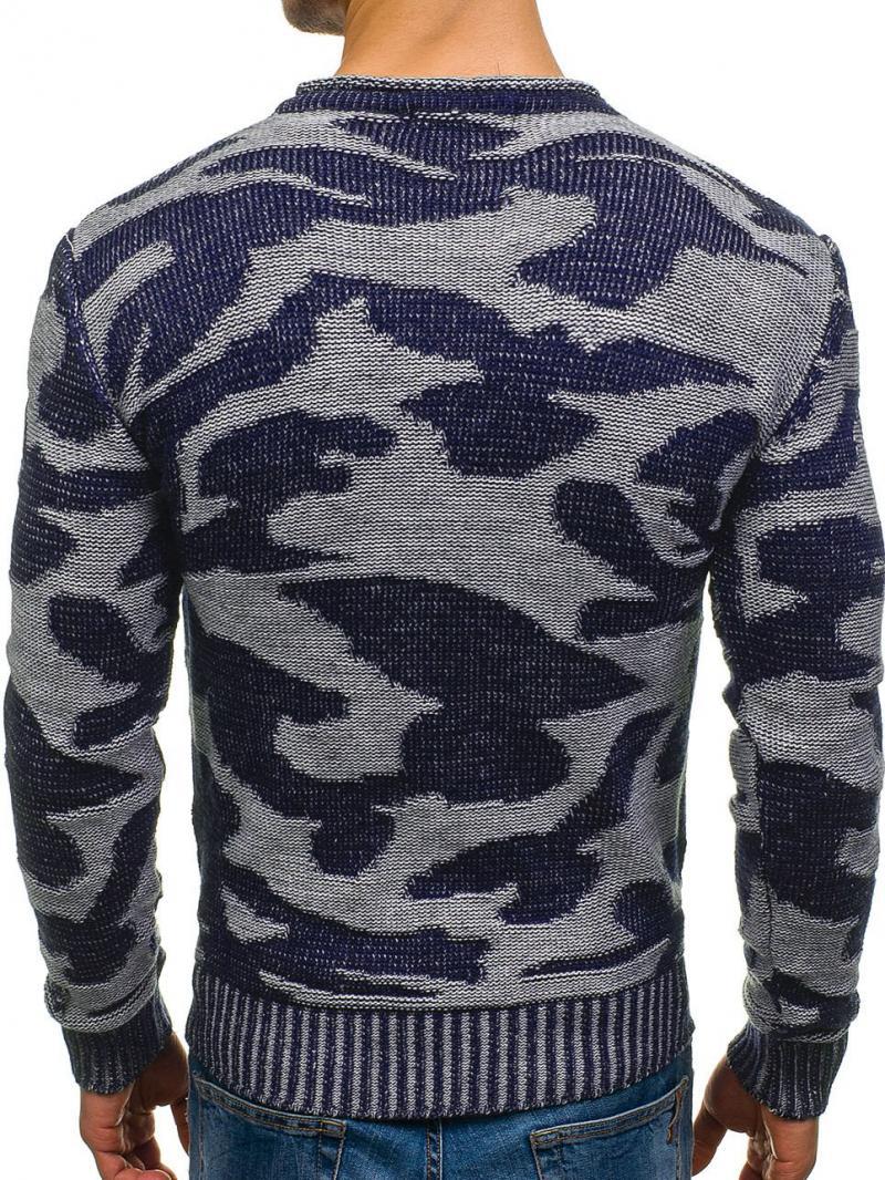 Title 2, Round Neck Pullover Sweater Contrast Color Loos...