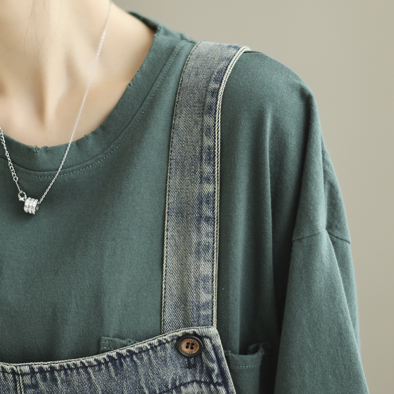 Women's Summer Retro Nostalgic Ripped Denim Overalls - Image 7
