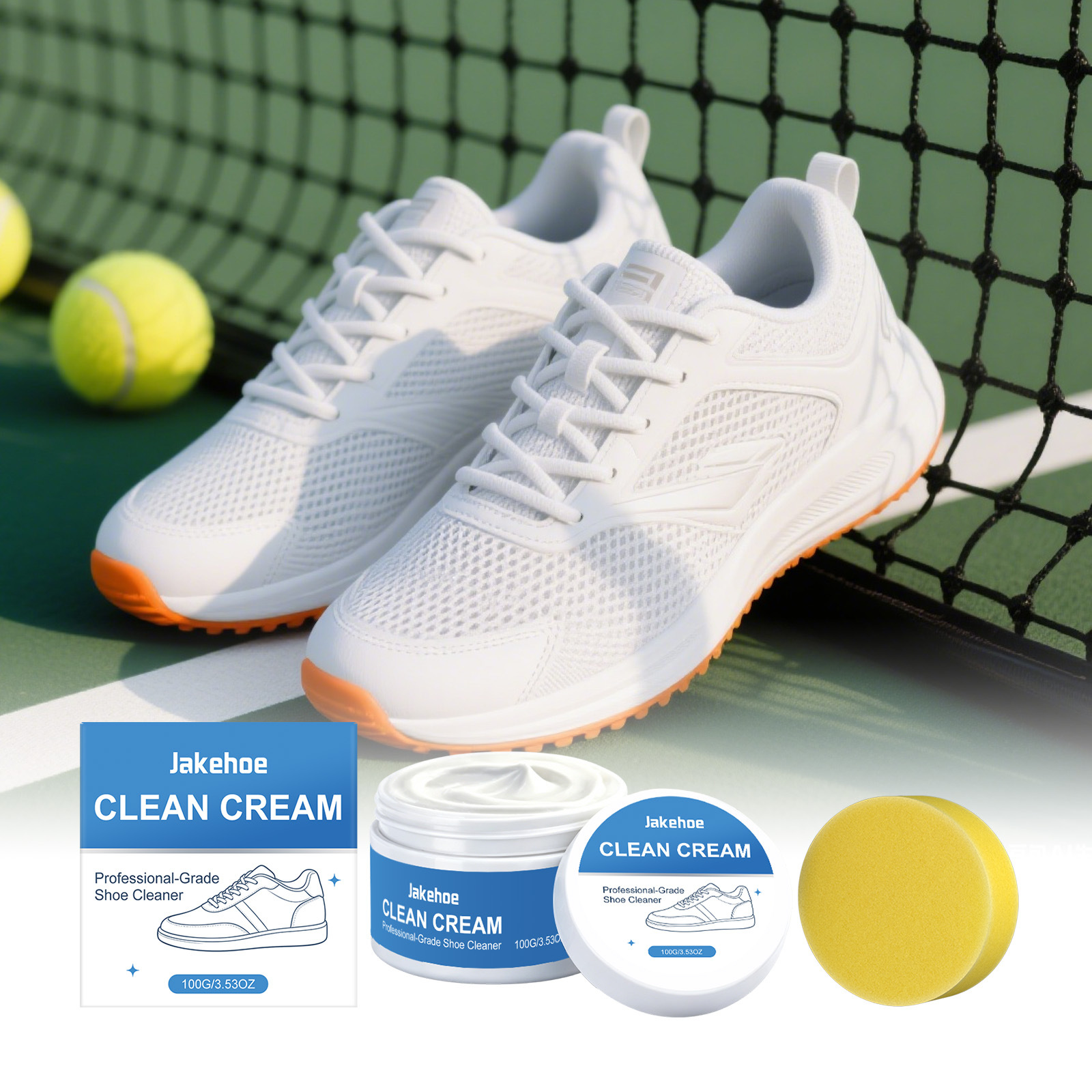 JAKEHOE Shoe Cleaning Cream  No-rinse Application Removes Yellowing And Mud Stains From Shoe Surfaces, Brightens Dull Shoe Colors. — view 3