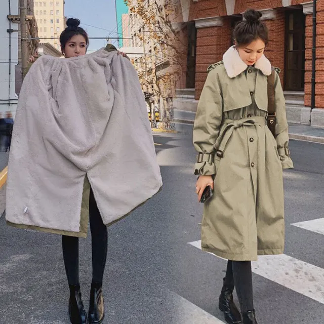 Mid length Loose Waist Large Size Thick Coat Photo Color L - Shop at LoveMi
