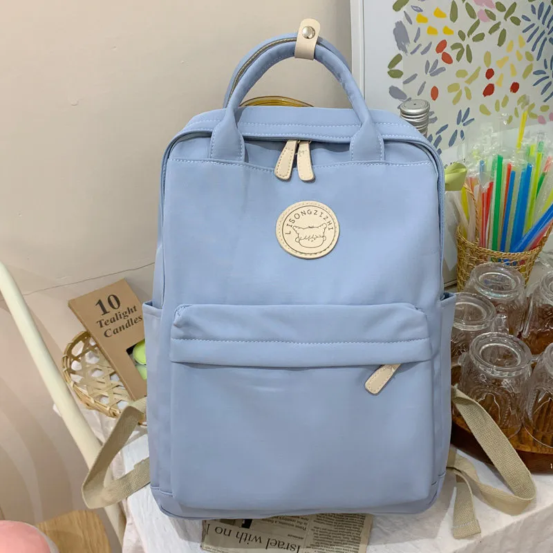 Multicolour Fashion Personality Girls Senior Backpack - Blue