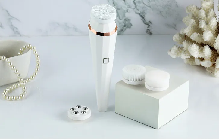 4 In 1 USB Rechargeable Electric Facial Cleansing Brush Soft Skin Care Portable Massager Face Brush Deep Cleaning Device – image 4