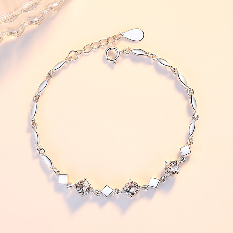 Title 2, Sterling Silver Bracelet With Diamond Zirconia ...