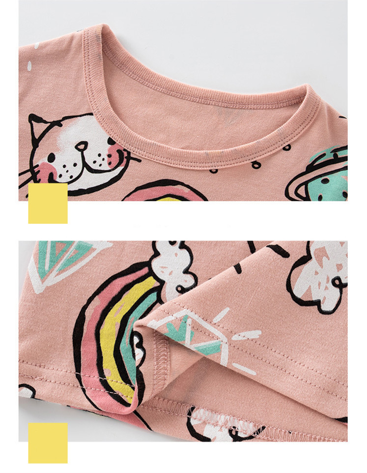 Fashion Children's Cartoon Printed Cotton Pajamas Set