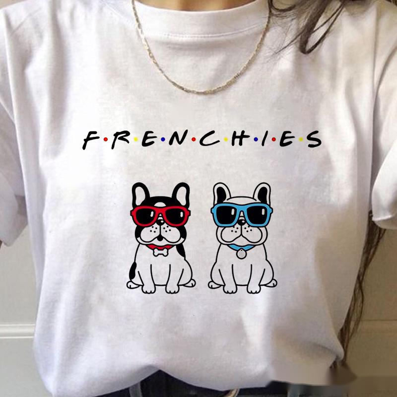 Title 8, T-shirt col rond femme, imprimé Love bouledogue...