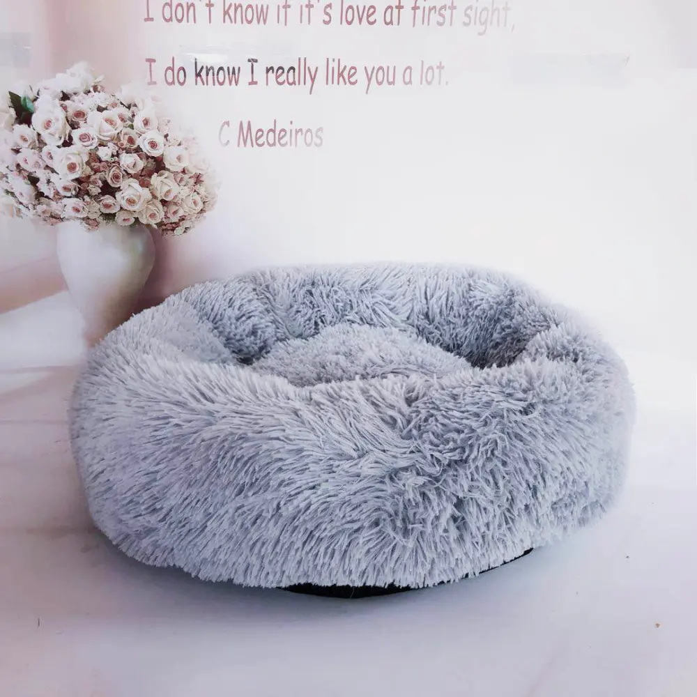 Small Dogs Round Plush Cat Litter Kennel Pet Nest