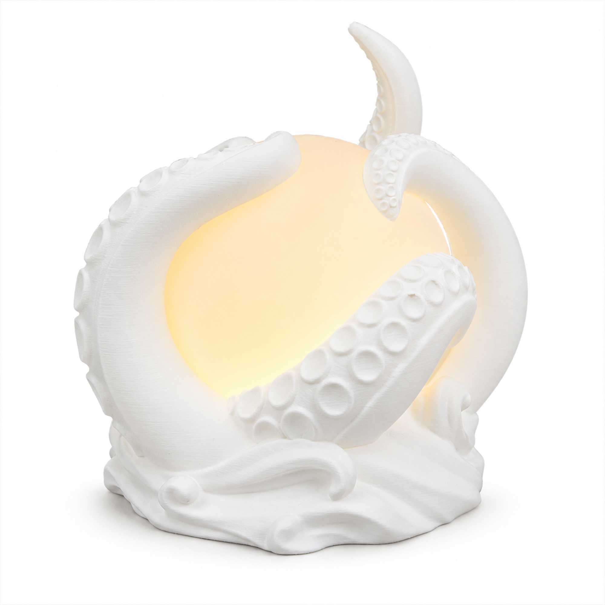 3D Printed Octopus Ambient Table Lamp, Ocean Inspired Warm Glow Decorative Night Light, Sculptural Desk Lamp For Bedroom And Home Decor