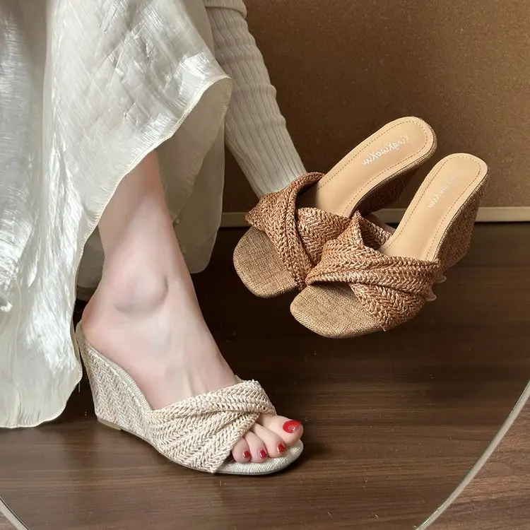 Women's Wedge Heel One Band Slides