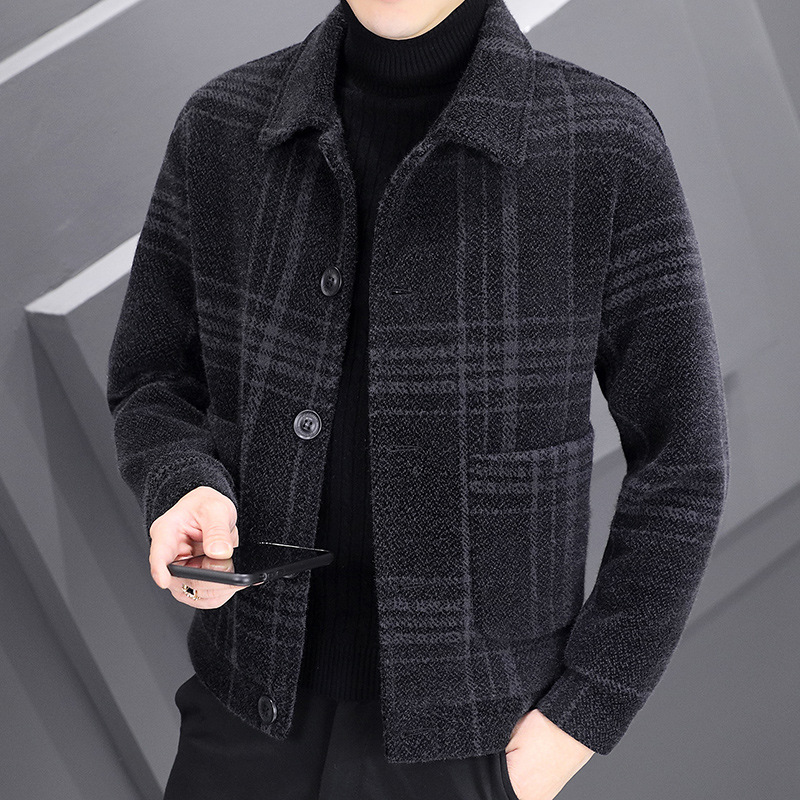 Slim Lapel Jacket Short Style Woolen Coat