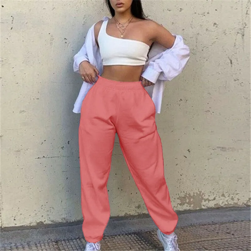 Home Leisure Sports Thickened Sweater Pants Leggings - Pink