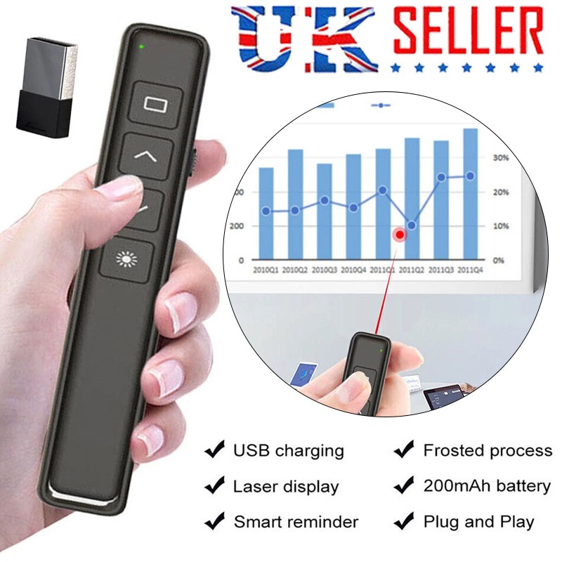 Powerpoint Clicker Presentation Remote Control Wireless USB PPT Presenter Pen W