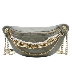 Fashion Chain One Shoulder Messenger Chest Bag - Green - View 1