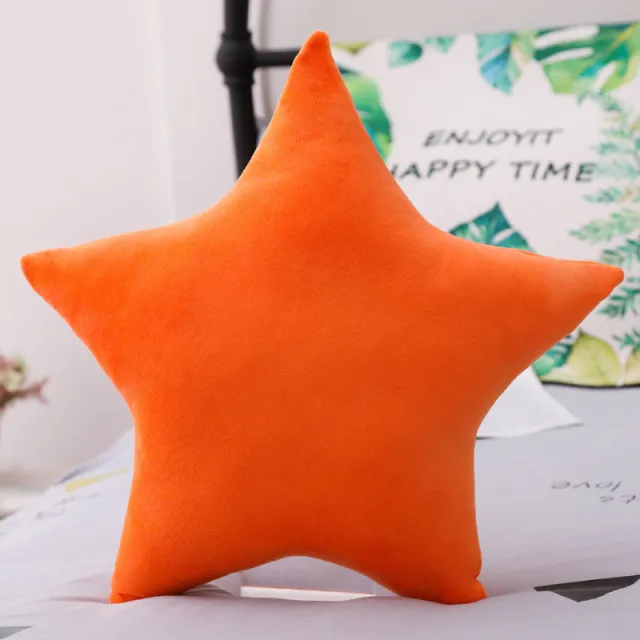 Five pointed Star Plush Car Lumbar Pillow Orange - Shop at LoveMi
