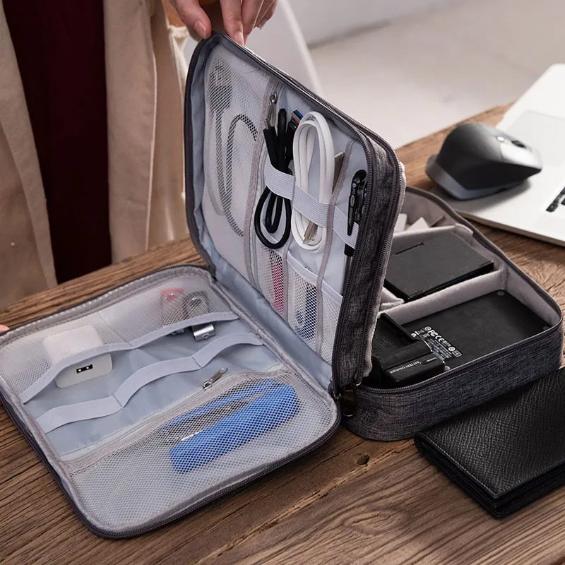Electronics Organizer Travel Cable Organizer Bag Waterproof Portable Digital Storage Bag Electronic Accessories Case Cable Charger Organizer Case Multifunctional Waterproof Storage Bag – image 8