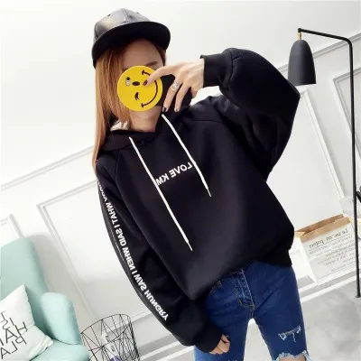 Loose Plus Velvet Padded Long Sleeved Jacket Black - Shop at LoveMi