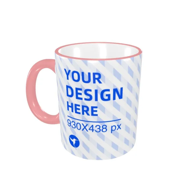 Eco friendly Ceramic Comfortable Handle Edge Color Mug Pink - Shop at LoveMi