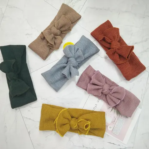 Autumn and Winter Baby Knitted Bow Headband