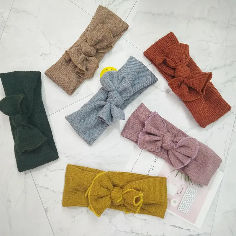 Autumn and Winter Baby Knitted Bow Headband