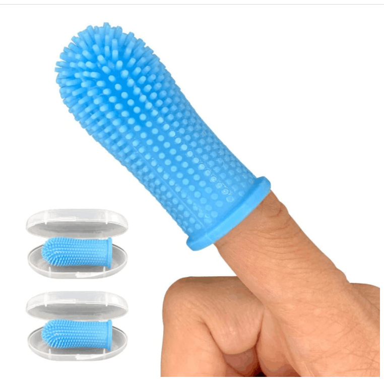 Brosse à dents doigtier silicone chien chat — Hygiène dentaire