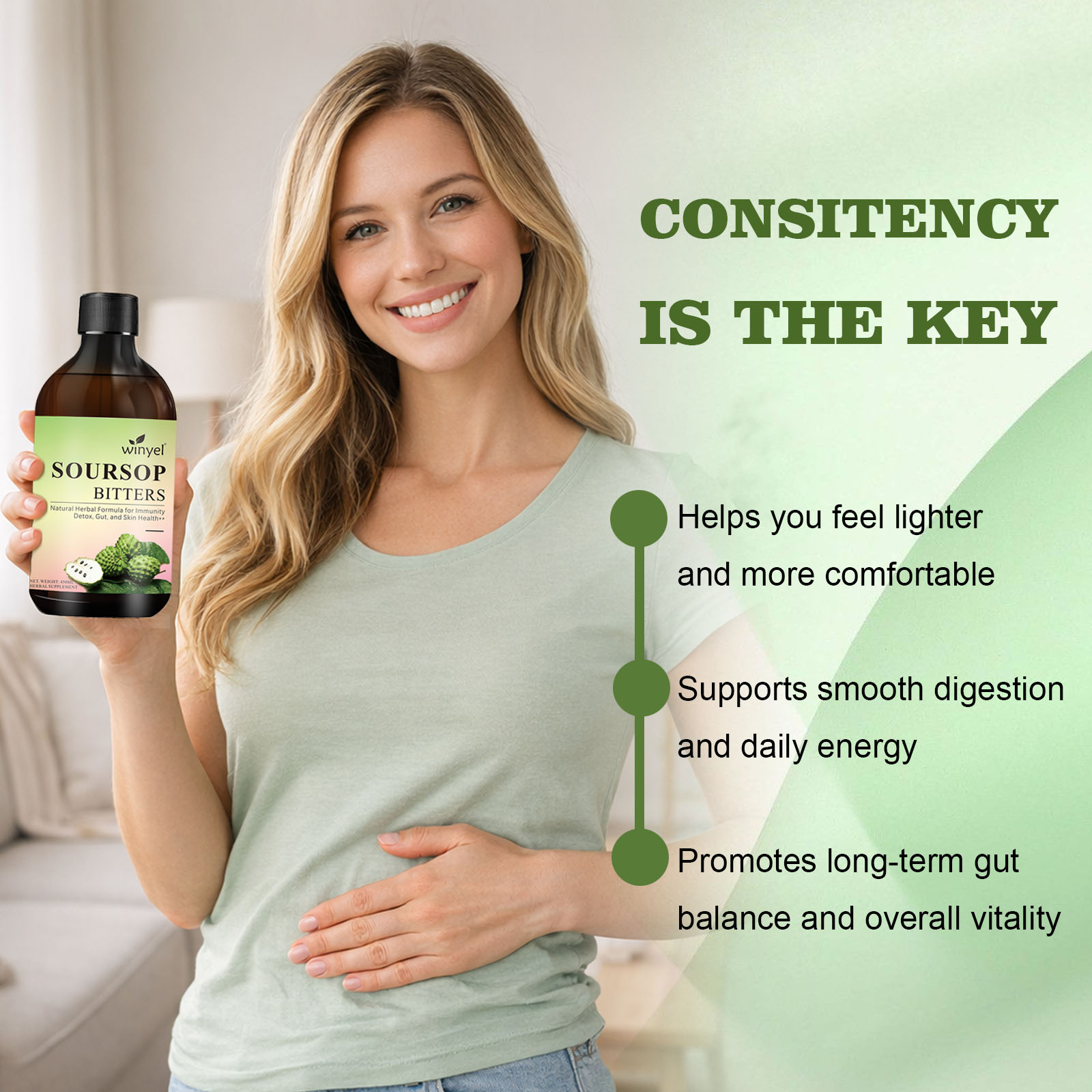 Soursop Liquid Contains Black Seeds, Moringa, And Turmeric, And Is Beneficial For Digestion And Gut Health, As Well As Providing Antioxidants, Skin Health, And Immune Support. It's A Pure 16-herb Form