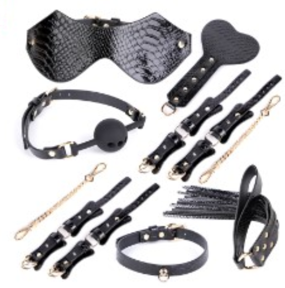 Collar Handcuffs Binding Comfort Set Black Suit - Shop at LoveMi