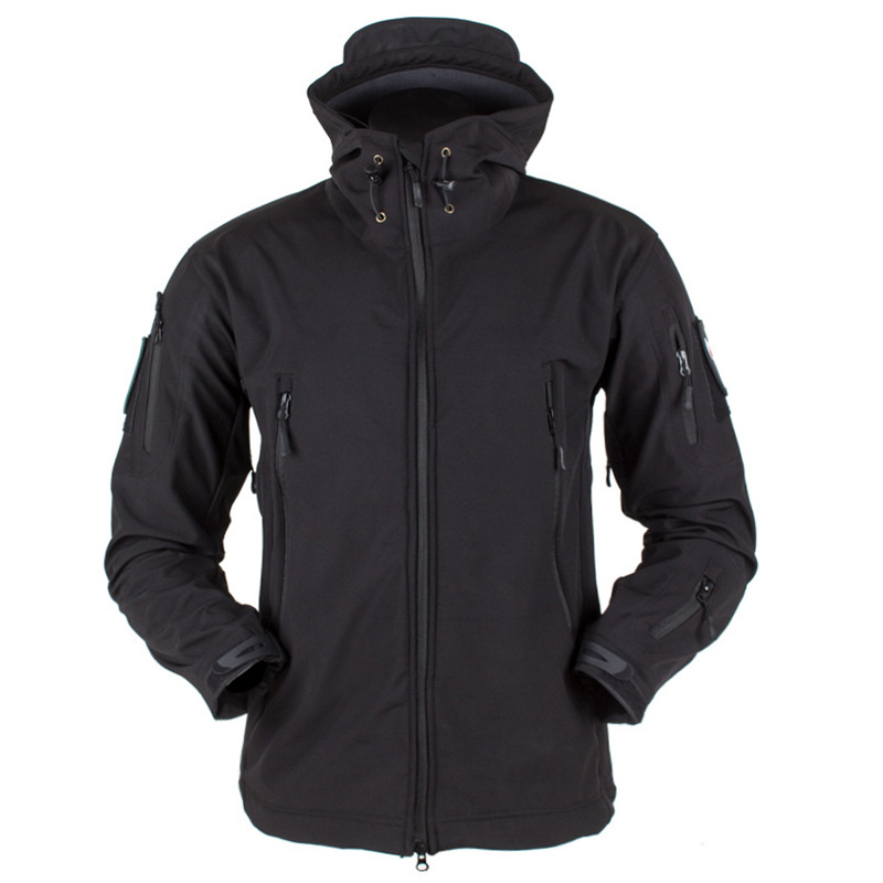 Jacket Soft Shell Fleece Coat Windproof And Warm Hood