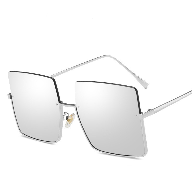 Title 1, Half-Frame Metal Trimmed Square Sunglasses