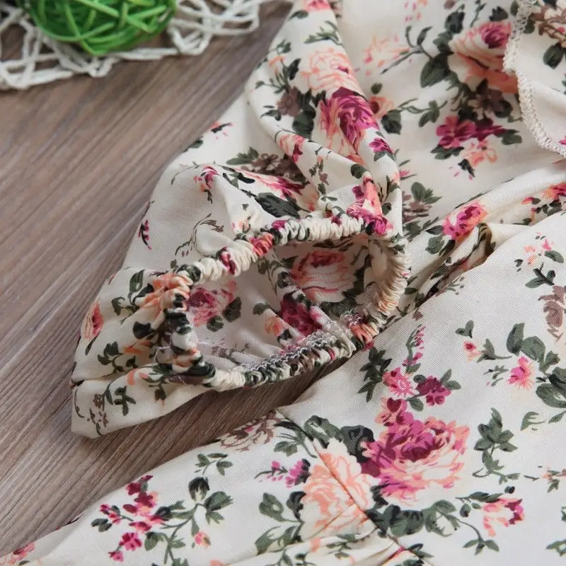 Girls Casual Floral Long Sleeved Jumpsuit