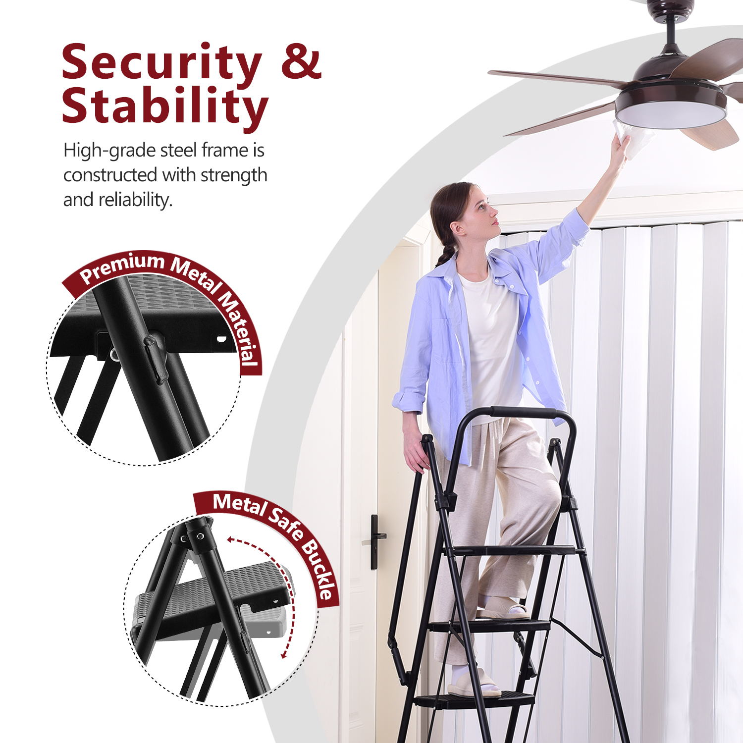 Multi-Purpose Step Ladder With Sturdy Frame For Easy Storage — foto 8