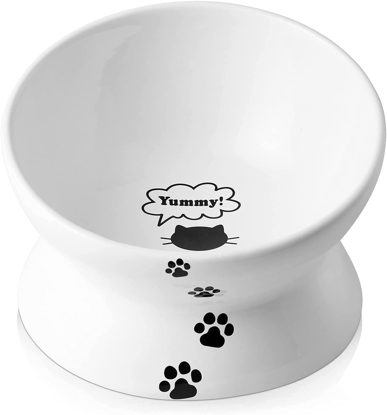 Bol pentru pisici împotriva vărsăturilor, boluri pentru mâncare ridicate, bol înalt înclinat, bol ceramic pentru mâncare pentru animale de companie pentru