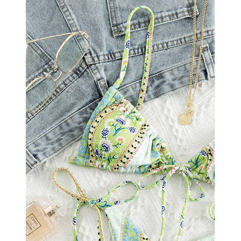 Chinese Style Printed Sub-system Belt Swimsuit - Image 2