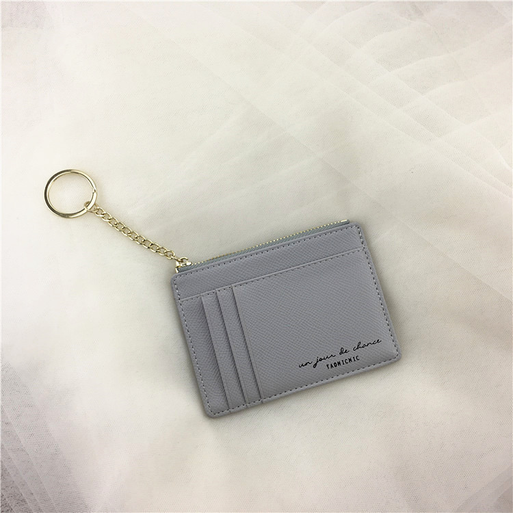Small And Ultra-thin Document Bag Retro Zipper Simple Card Holder