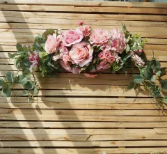 Home Dining Table Simulation Garland Wall Decoration - Pink Oil Painting Rose - View 1
