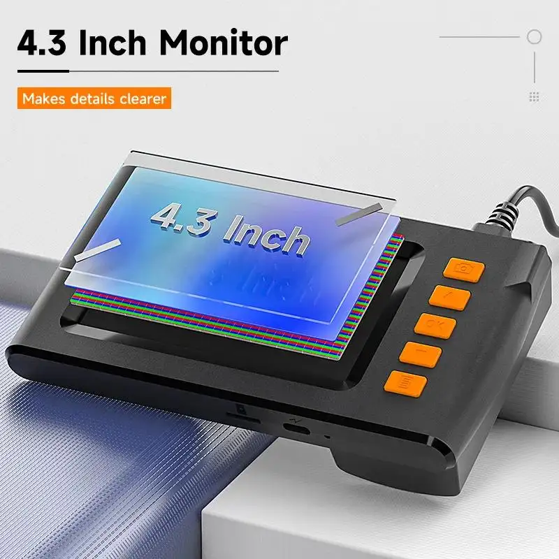 Dual-Lens Endoscope With Light 4.3-inch Screen, 32GB