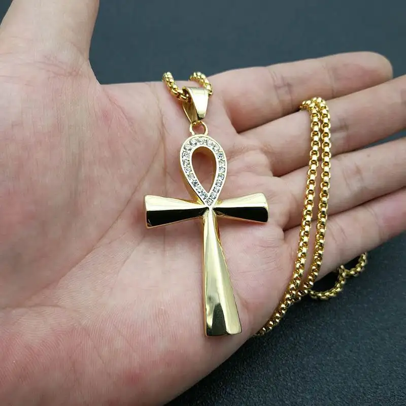 Egyptian Ankh Key Pendant Stainless Steel Cast Necklace
