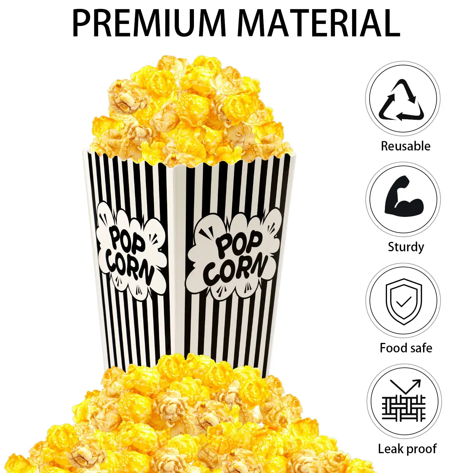 Mini Paper Popcorn Bags, Small Popcorn Bags Black And White Movie Night Popcorn Boxes For Kids Popcorn Buckets And Container For Home, Carnival Party, Decoratio