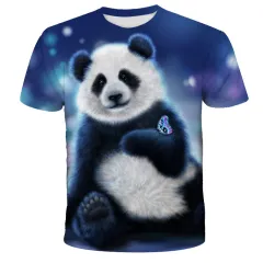 Panda Series Trendy Men's And Women's Round Neck Short Sleeve - T1428Style - View 1