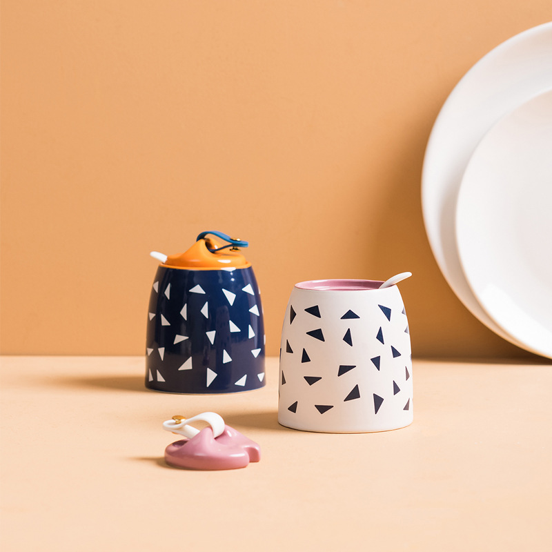 Flower Cup Design Ceramic Seasoning And Salt Box - Image 4