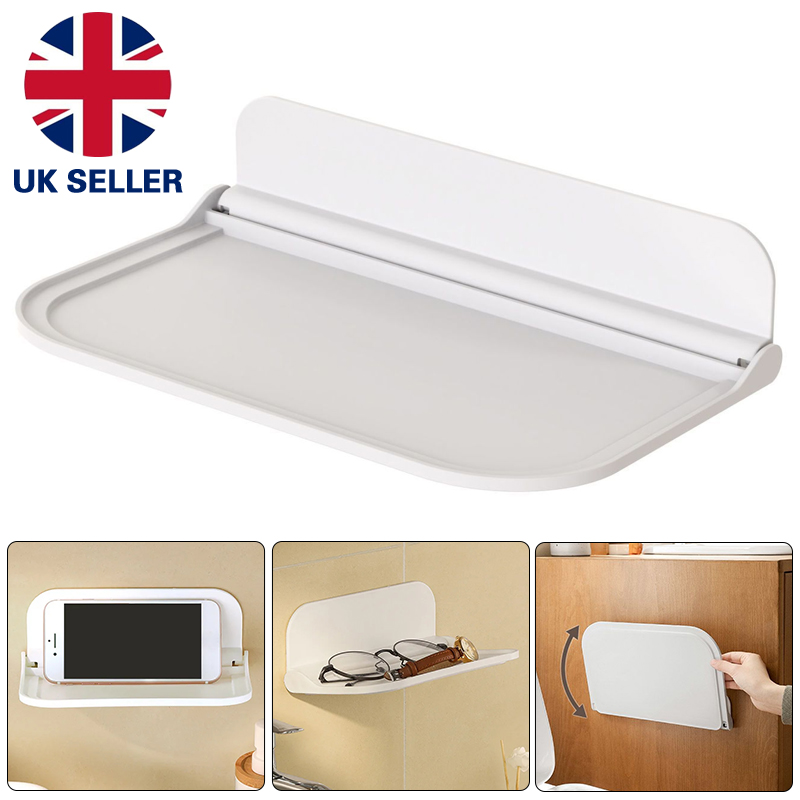 Foldable Floating Shelf Wall Mounted Display Shelves Bathroom — image 9