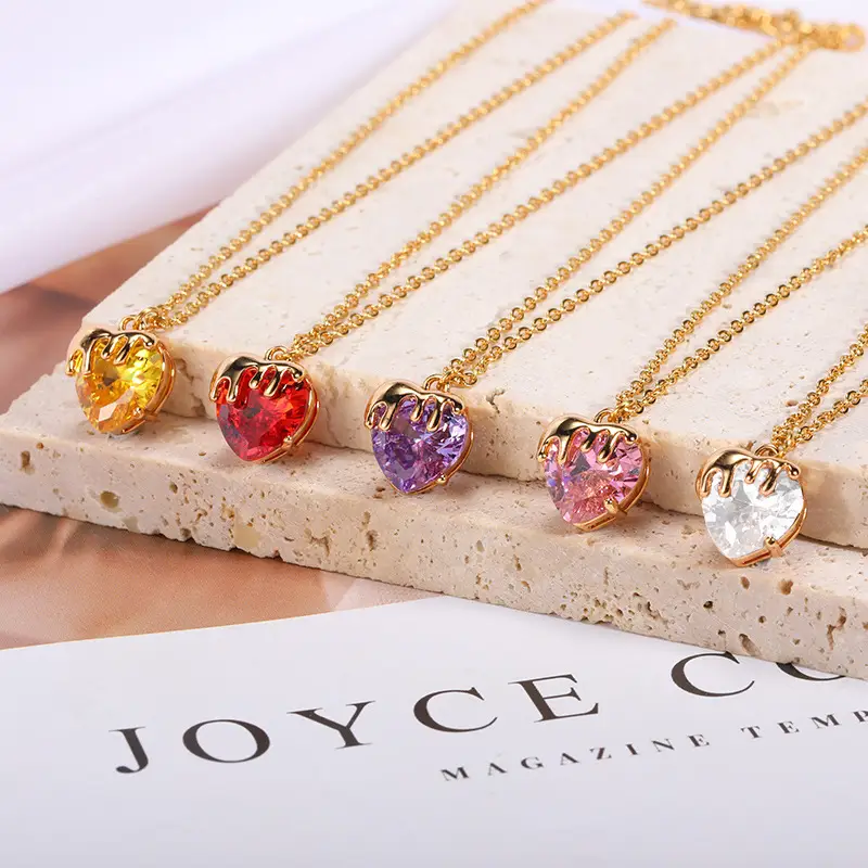 Micro Set Color Zircon Personality Light Luxury Collarbone Chain
