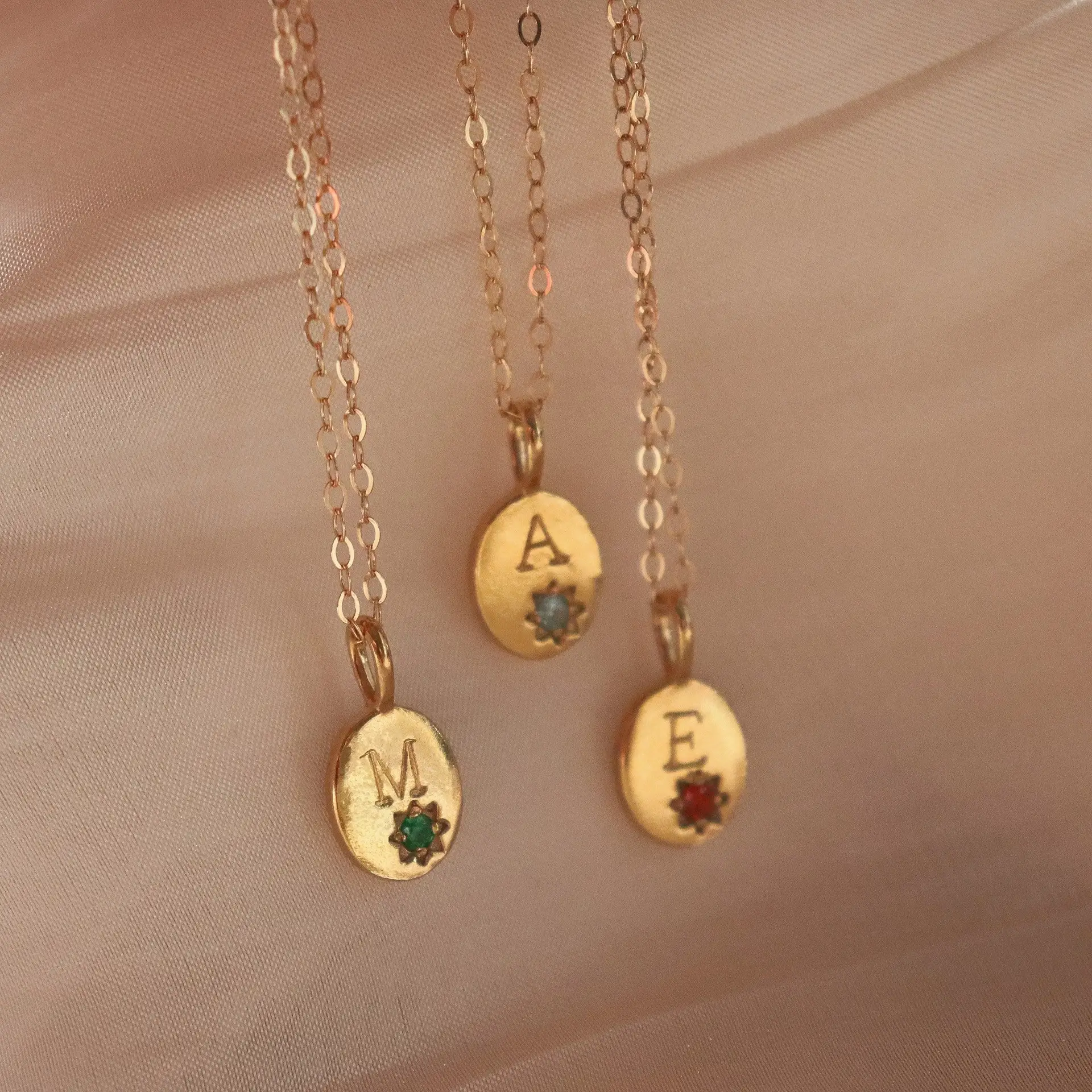 Stainless Steel Letter Zircon Pendant