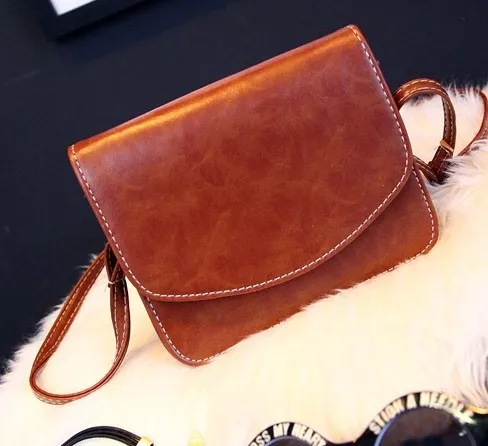 Mini Retro Oil Leather Stereotyped Bag Shoulder Diagonal - Shop at LoveMi