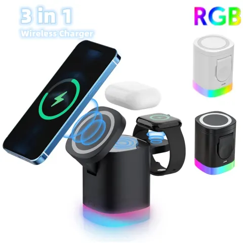 3 in 1 Magnetic Wireless Fast Charger for Smart