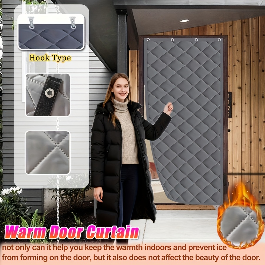 Magnetic Sealed Thick Oxford Insulated Door Curtain, Block Cold Wind Reduce Heating Cost, Soundproof Windproof Door Drape For Home Garage Retail Store