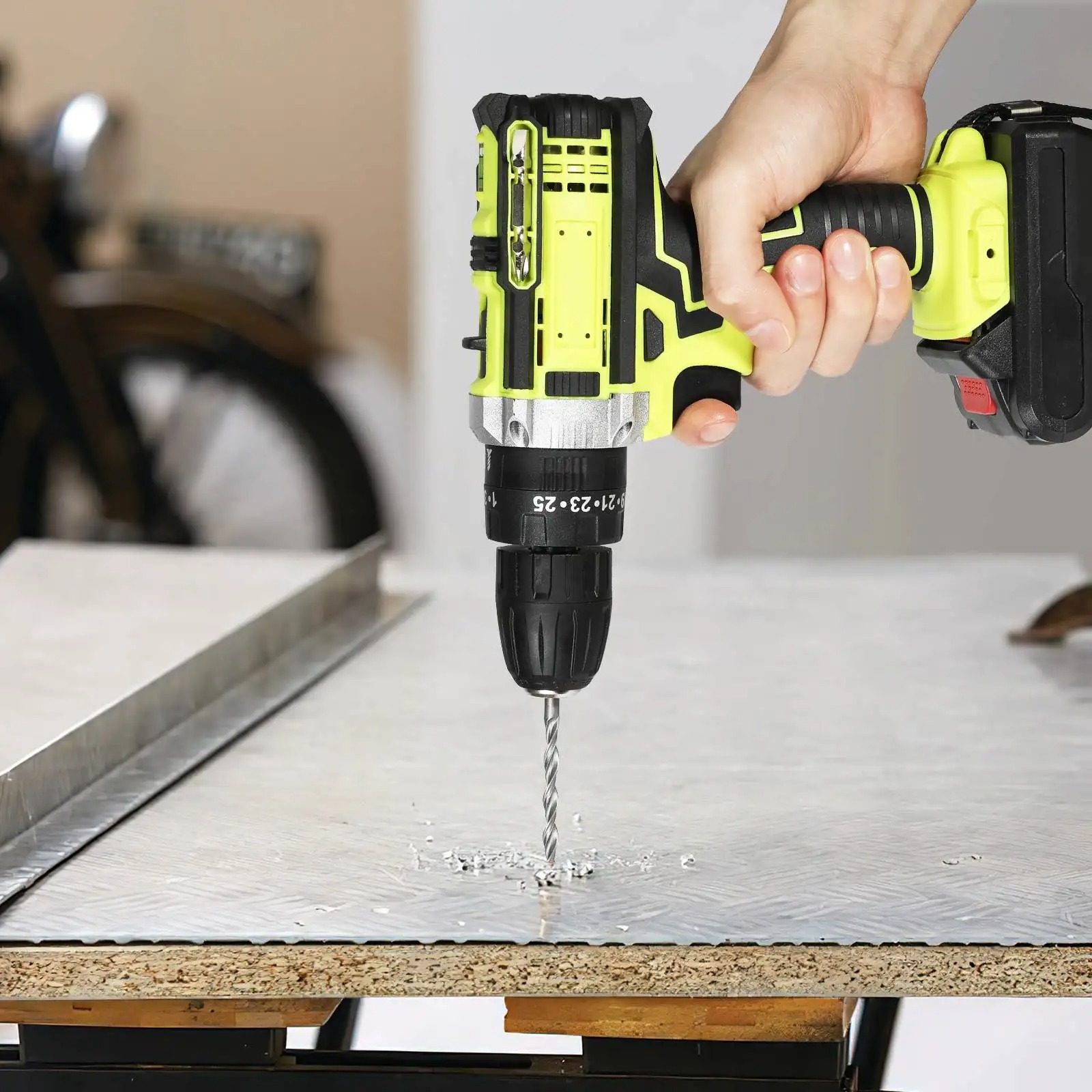 21V Battery Impact Drill Electric Screwdriver Electric Hammer Drill Mini Wireless Hand Drill Lithium-Ion Battery Power Tools